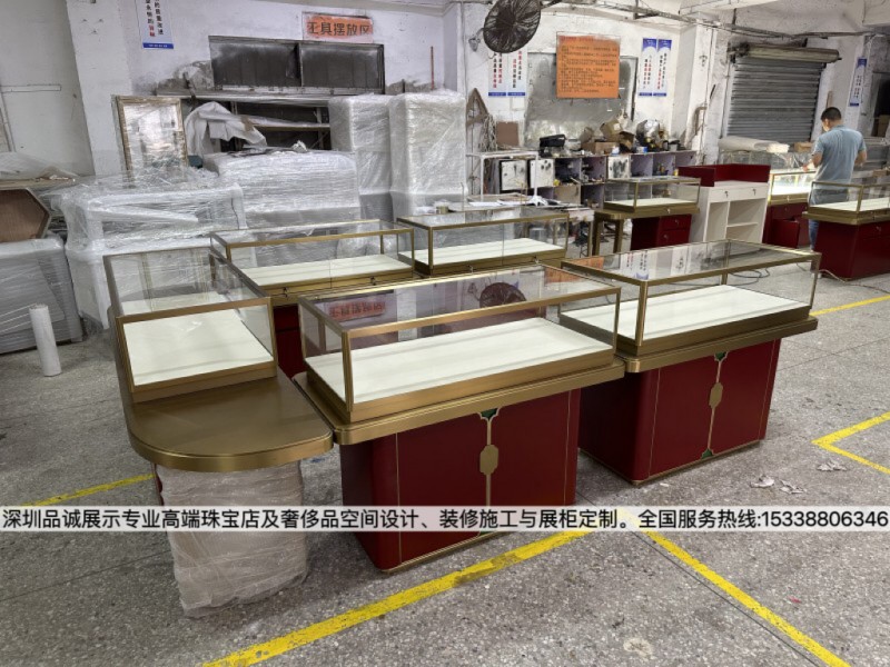 河北珠寶翡翠新中式風平柜設計